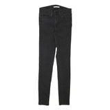 LEVI'S Womens Black Slim Skinny Denim Raw W27 L30 Cotton Blend Zip Jeans