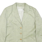 ELEGANCE PARIS Womens Cream Check Wool Blend Tailored Jacket UK 14 Button