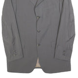 JOOP! Mens Grey Wool Regular Fit Jacket L Button Closure Plain Classic Blazer