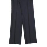 Womens Wool Blend Black Regular Straight Trousers W28 L32 Formal Workwear