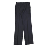 Womens Wool Blend Black Regular Straight Trousers W28 L32 Formal Workwear