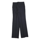Womens Wool Blend Black Regular Straight Trousers W28 L32 Formal Workwear