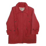 LEONARDO Womens Red Jacket UK 10 Polyester Button Casual Lightweight