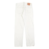 LEVI'S Mens Cotton Blend White Regular Straight Trousers W32 L31 Button Closure