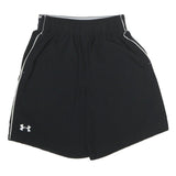 UNDER ARMOUR Mens Black Casual Shorts S W25 Sports Logo Elastic Waist