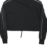 ELLESSE Womens Black Hoodie UK 8 Polyester Blend Crop Drawstring