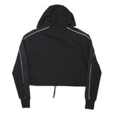 ELLESSE Womens Black Hoodie UK 8 Polyester Blend Crop Drawstring