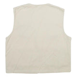 BRAVE SOUL Mens White Cotton Utility Jacket XL Plain Zip Pocket