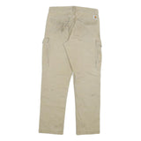 CARHARTT Mens Relaxed Fit Beige Cotton Blend Cargo Trousers W31 L32 Workwear