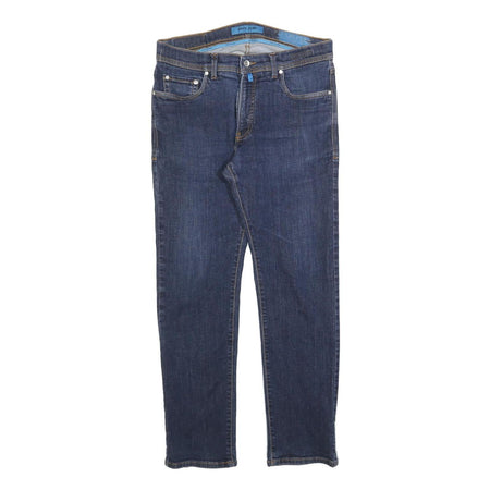 PIERRE CARDIN Mens Jeans Blue Slim Straight Denim Medium W34 L30 Stylish Zip
