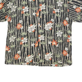CONSENSUS Mens Black Green & Orange Floral Cotton Blend Shirt XL Summer Casual