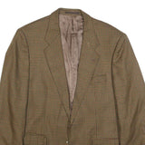 YVES SAINT LAURENT Mens Brown Wool Houndstooth Jacket M Woven Classic Tailored