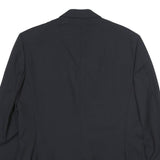 TRUSSARDI Mens Black Wool Classic Jacket L Button Closure Plain