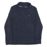 TOMMY HILFIGER Womens Navy Plain Roll Neck Basic Knit Jumper S Casual Warm