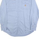 CARHARTT Mens Blue Workwear Shirt L Electric Department Cotton Blend Button Down