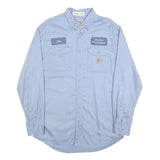 CARHARTT Mens Blue Workwear Shirt L Electric Department Cotton Blend Button Down