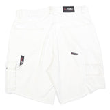 FUBU Mens White Cargo Shorts L W36 Cotton Blend Casual
