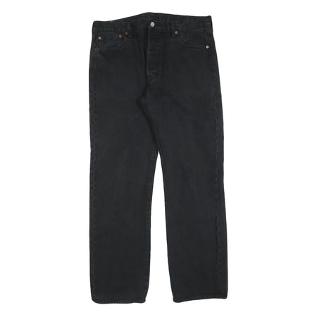 LEVI'S 501 Mens Jeans Black Regular Straight Denim Raw W36 L32 Classic Fit