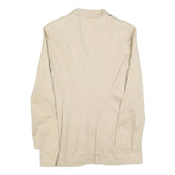 HENNES Womens Beige Cotton Blend Jacket M Classic Single Breasted Button