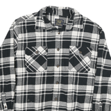JACHS Mens Black & White Check Shirt L Cotton Blend Button Pocket Casual