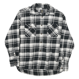 JACHS Mens Black & White Check Shirt L Cotton Blend Button Pocket Casual