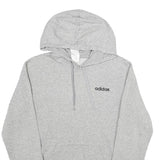 ADIDAS Mens Grey Pullover Hoodie S Cotton Sports Casual Sweatshirt