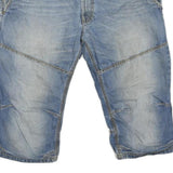 DRESSMANN Mens Casual Blue Denim Shorts XL W40 Cotton Blend Pockets