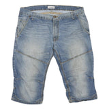 DRESSMANN Mens Casual Blue Denim Shorts XL W40 Cotton Blend Pockets
