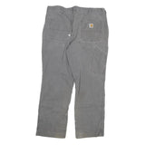 CARHARTT Mens Grey Cotton Blend Relaxed Straight Trousers W38 L30 Workwear
