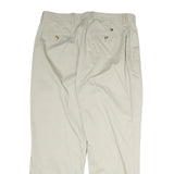 TOMMY HILFIGER Mens Cotton Beige Regular Straight Trousers W36 L29 Classic