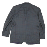 Mens Grey & Blue Check Blazer Tailored XL Polyester Blend Woven Button Jacket