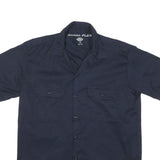 DICKIES Mens Blue Work Shirt M Cotton Blend Button Pocket Casual Utility