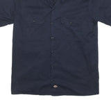 DICKIES Mens Blue Work Shirt M Cotton Blend Button Pocket Casual Utility