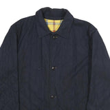 MCGREGOR Mens Navy Classic Quilted Wool Blend Jacket L Button Closure Warm