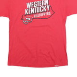 RUSSELL ATHLETIC Mens Red Western Kentucky Hilltoppers Graphic T-Shirt L Short