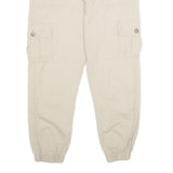 FB SISTER Womens Cotton Beige Casual Regular Fit Cargo Trousers W30 L27 Elastic