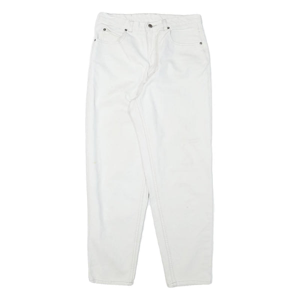 TEDDYS Womens White Relaxed Jeans Cotton Blend Zip W29 L28 Casual Fit Comfort