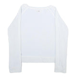 NIKE Womens White Crew Neck M Cotton Blend Sweatshirt Casual Lightweight