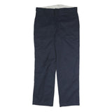 DICKIES Mens Regular Fit Cotton Blend Navy Blue Trousers W37 L31 Workwear Casual