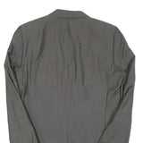 Mens Grey Wool Blend Classic Tailored Jacket L Button Closure Plain Formal