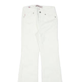 SUPERDRY Womens White Cotton Blend Regular Fit Flared Trousers W25 L30