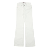 SUPERDRY Womens White Cotton Blend Regular Fit Flared Trousers W25 L30