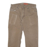 DICKIES Mens Cotton Blend Beige Regular Fit Straight Leg Trousers W34 L27 Casual