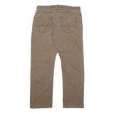 DICKIES Mens Cotton Blend Beige Regular Fit Straight Leg Trousers W34 L27 Casual