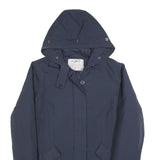 GAUDI Womens Navy Blue Jacket S Polyester Blend Plain Hooded Zip Casual Outdoor