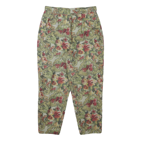 GEORGIA NETTI Womens Cotton Blend Floral Relaxed Tapered Trousers W28 L25