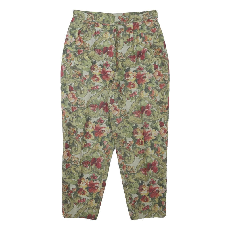 GEORGIA NETTI Womens Cotton Blend Floral Relaxed Tapered Trousers W28 L25