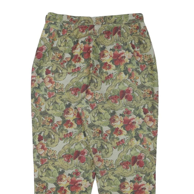 GEORGIA NETTI Womens Cotton Blend Floral Relaxed Tapered Trousers W28 L25