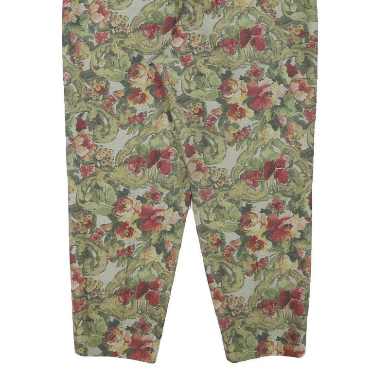 GEORGIA NETTI Womens Cotton Blend Floral Relaxed Tapered Trousers W28 L25