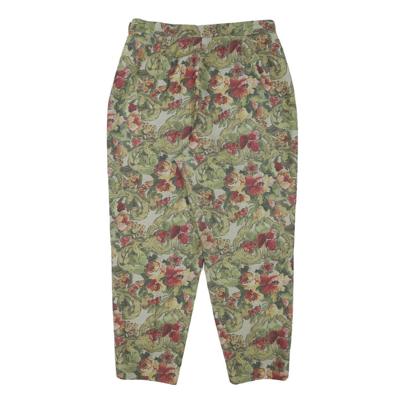 GEORGIA NETTI Womens Cotton Blend Floral Relaxed Tapered Trousers W28 L25